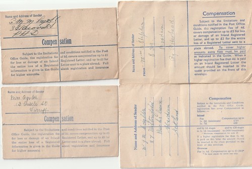 1942/62 4 x PAPELERÍA POSTAL ENVI REGISTRADA ABERDEENSHIRE TURRIFF BODDAM - Imagen 2 de 2