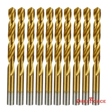 10PCS 11/64" Drill Bit Set HSS Titanium Jobber Length Twist Metal Drill Bit Tool