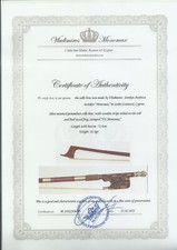 Certificate only for Cello pernambuco bow birch burl frog and crown adjuster.