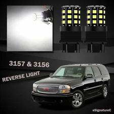 2 x White Backup Reverse Light 3157 3156 33SMD LED For 1992 - 2006 GMC Yukon XL
