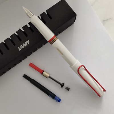 New  Lamy Fountain Limited Safari All White  Fine Nib Pen