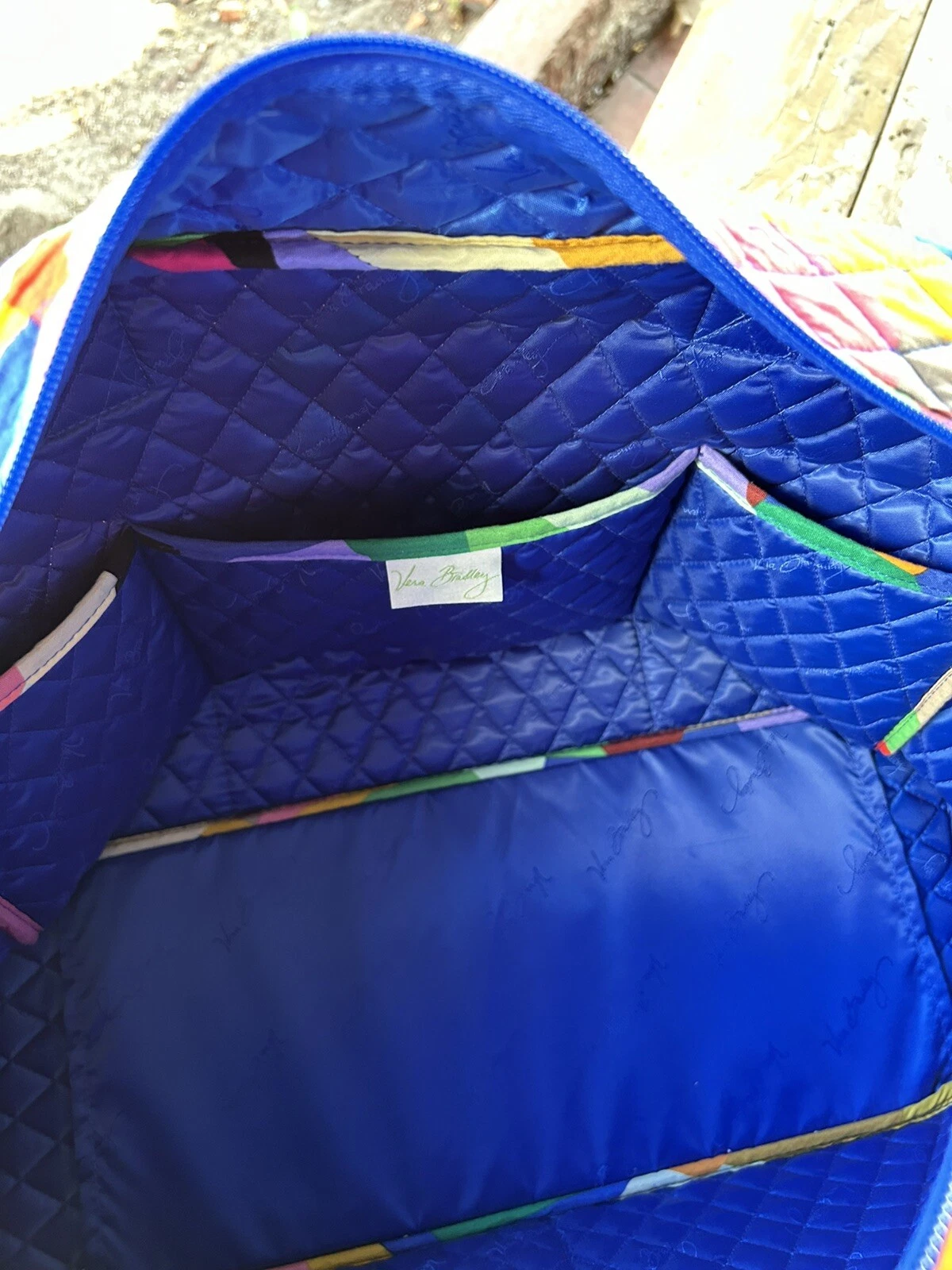 Borsa a tracolla VERA BRADLEY iconica grande da viaggio manico trasporto