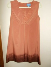 Vera Wang Womens Size 10 Caramel Brown Basic Dress Sleeveless V-Neckline