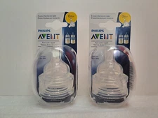 Lot of 2 - Philips Avent Anti-Colic Nipples (2 Pack/4 Total) - 0m+