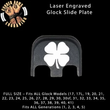 Lucky Clover - Glock Rear Slide Plate Back Plate for Full Sized Glocks Gen 1-5