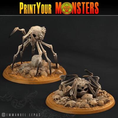 3D Printed Print Your Monsters 2 Bones Spiders Land of Bones Set 28mm - 32mm D&D