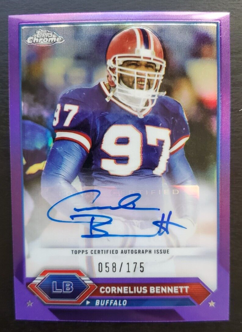 2023 Topps Composite Cornelius Bennett Chrome Purple Variation Auto 58/175 Bills