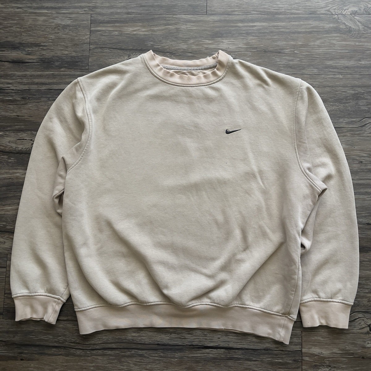 Nike Swoosh Cream Crewneck Nike Nike Cream Embroidered Swoosh