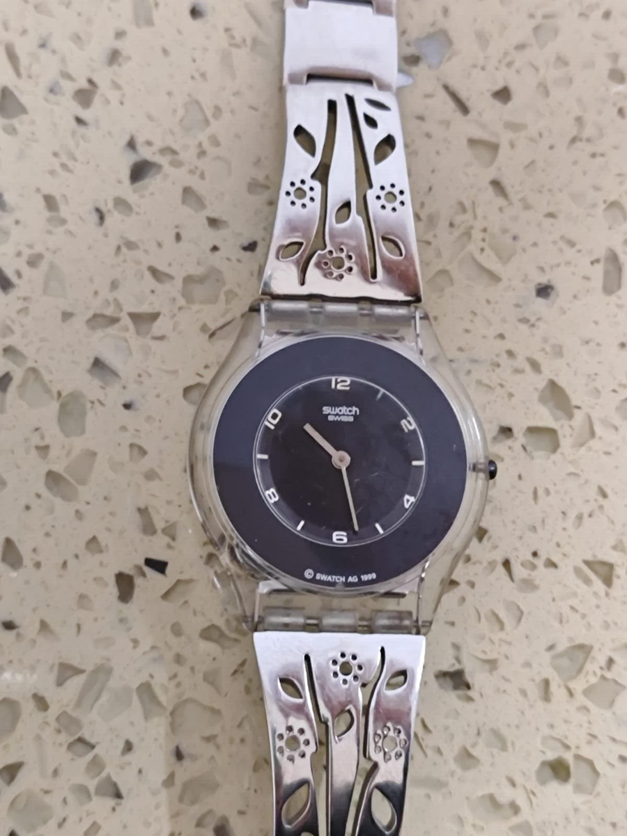 中古 ヴィンテージ Swatch Skin AG 1999 SFB107 1999 Swatch Skin Noir de Chine SFB107 Watch | Black Swiss
