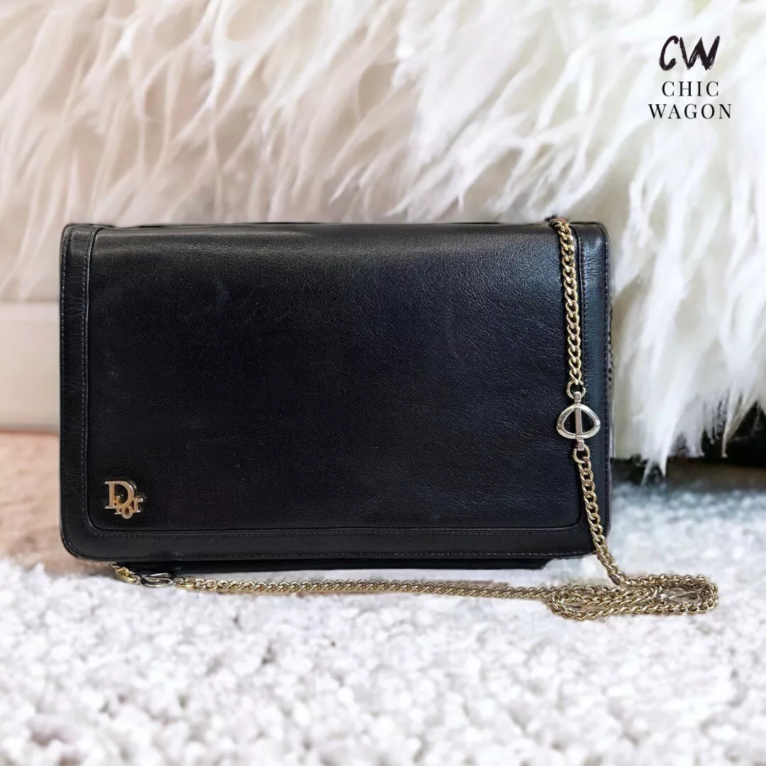 Christian Dior vintage chaîne 2 voies pochette sac bandoulière