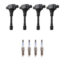 Hitachi 4 Ignition Coil 4 Bosch Double Iridium Spark Plugs Kit For Kicks 1.6 L4