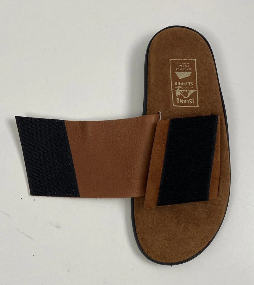 Zapatilla Island Pro Hecha a Mano en Cuero Hawaiano Piel de Toro Tobogán Para Hombre Talla 7 Foto 4 de 4