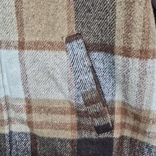 Sears Vintage Wool Jacket Coat Faux Fur Lined Heavy Pockets Plaid Men's 42 Reg. - Picture 8 of 23