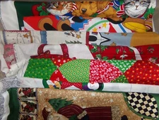 CHRISTMAS STOCKINGS mittens HOLIDAY PANEL Tree Skirt Fabric U-PICK READ for info