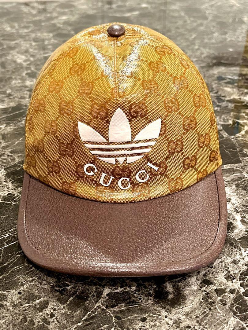 【新品】GUCCI × adidas コラボキャップ58cm 調整可能／即発送可 Limited collaboration adidas x Gucci GG canvas baseball hat
