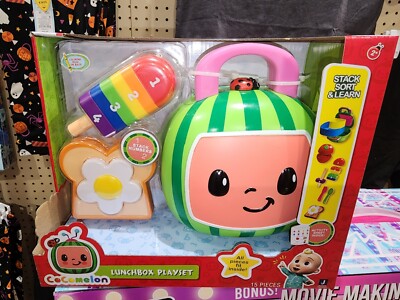 COCOMELON LUNCHBOX PLAYSET 15 PCS Stack Sort & Learn Counting Toy Set New