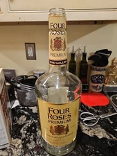 Rare Vintage Four Roses 19" 1 Gallon American Whiskey Bottle  Tax Stamp