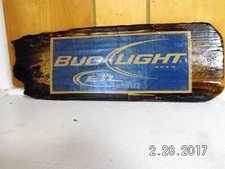 Handmade Rustic Wooden Bud Light BL Beer Sign 2017