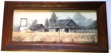 Abandoned Farm Print Wood Frame Under Glass Measures - 17 1/2" x 8 1/2" x 1-1/2"