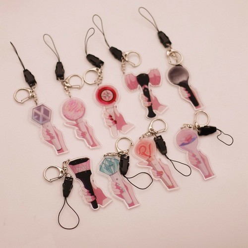 Kpop Blackpink Nct Exo Lightstick Shape Key Chain Monsta X Twice Acrylic Keyring Ebay