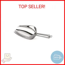 TeamFar Stainless Steel Ice Scoop, Small Metal Food Candy Scoop for Kitchen Bar
