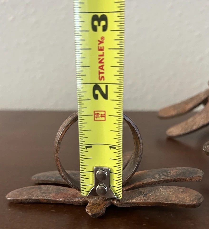 Juego de 8 servilleteros libélula muelle 1 hierro fundido rústico 23/4" L x 31/2" W 11/2" Foto 3 de 4