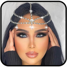 Wedding Head Chain Rhinestone Headpiece Jewelry Gold Silver Hair Chain Festival