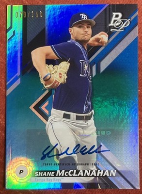 Shane McClanahan AUTO ⚾️#070/150⚾️ 2019 Bowman Platinum BLUE REFRACTOR Rays Ace!