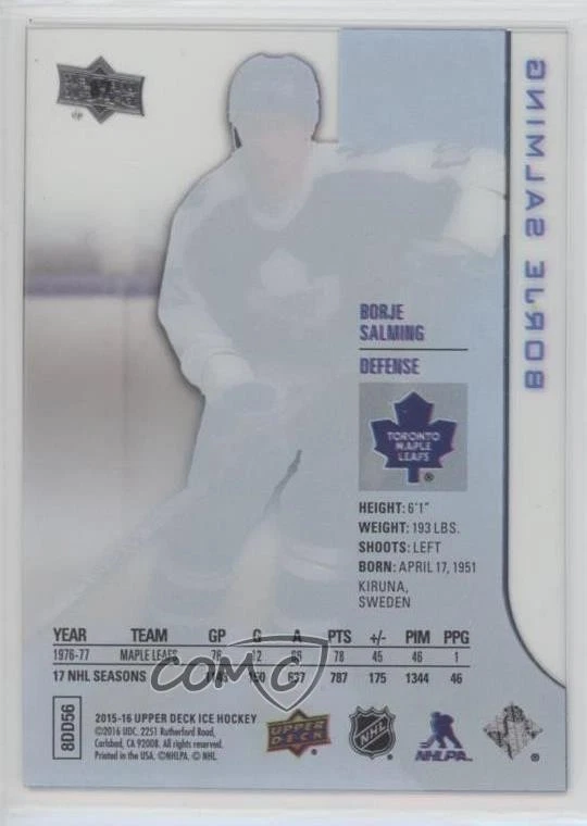 2015-16 Upper Deck Ice Borje Salming #87 HOF - Image 2 of 2