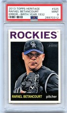 2013 Topps Heritage RAFAEL BETANCOURT Error Variation SSP #325 PSA 9 Birth 1932