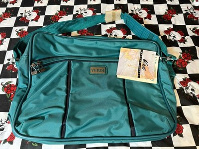 Vintage Verdi Luggage Carry On Travel Bag Green NWT Shoulder Strap