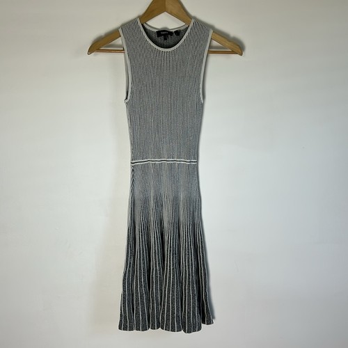 Theory Novelty Marl Striped Flare Dress - Picture 3 of 7