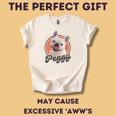 Custom Pet Photo Name Comfort Tee Personalized Dog Cat Lover