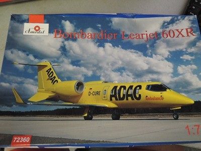 Amodel 1/72 - 72360 Bombardier Learjet 60XR ADAC Ambulance Bausatz OVP KKM