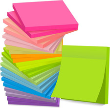 24 Pads Sticky Notes 3X3 in Post, 12 Bright Colors Self-Stick Note Pads It, St