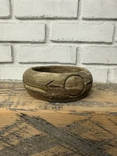 Vintage Comanche Swirl Pottery Native American Clay Signed Ron Allen