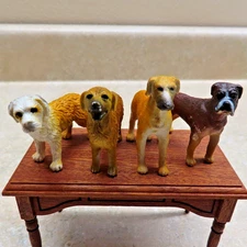 Dollhouse Miniatures 4 Safari Ltd. Dogs with Unique Personalities (B)