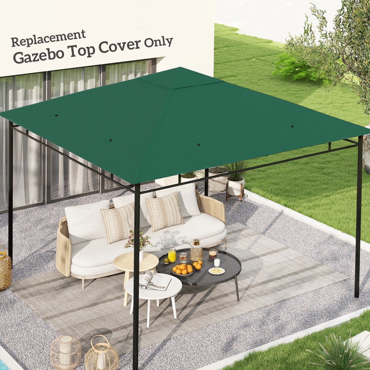 10' x 10' Gazebo Canopy Replacement UV Protected Cover Sun Shade