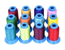 Bonded Nylon Thread 12 Assorted Vibrant Colors Heavy Duty Sewing Threads - 36...