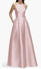 Alfred Sung Satin Twill Gown, Sz 6R, 36” Bust;28” waist;38” hips(around),New