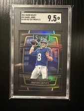 2021 Panini Select - Concourse Daniel Jones #26 Black & Gold Prizm Die-Cut 1/1