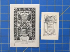 2 Ex libris By W.F. Hopson (Artist) bookplate