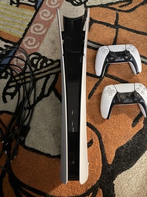Sony PlayStation 5 Slim Console White/Black with 2 Controllers, Wi-Fi, HDMI, USB