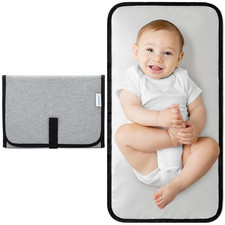 Baby Changing Pad Compact -Diaper Changing Mat Solid Grey