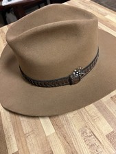 Vintage John B. Stetson 4X Beaver Western Cowboy Hat 7 1/2 Tan w/ Stetson Box