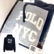 NEW Men POLO RALPH LAUREN Fleece Graphic Hoodie NAVY BLUE 710A13245001