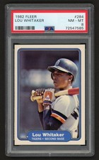 1982 FLEER LOU WHITAKER #284 TIGERS GREAT SWEET LOU VINTAGE PSA 8 NM-MINT