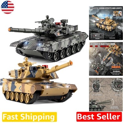 RC Battle Tanks 2-Pack M1A2 Abrams vs Type 99 Shoots Smoke Lights