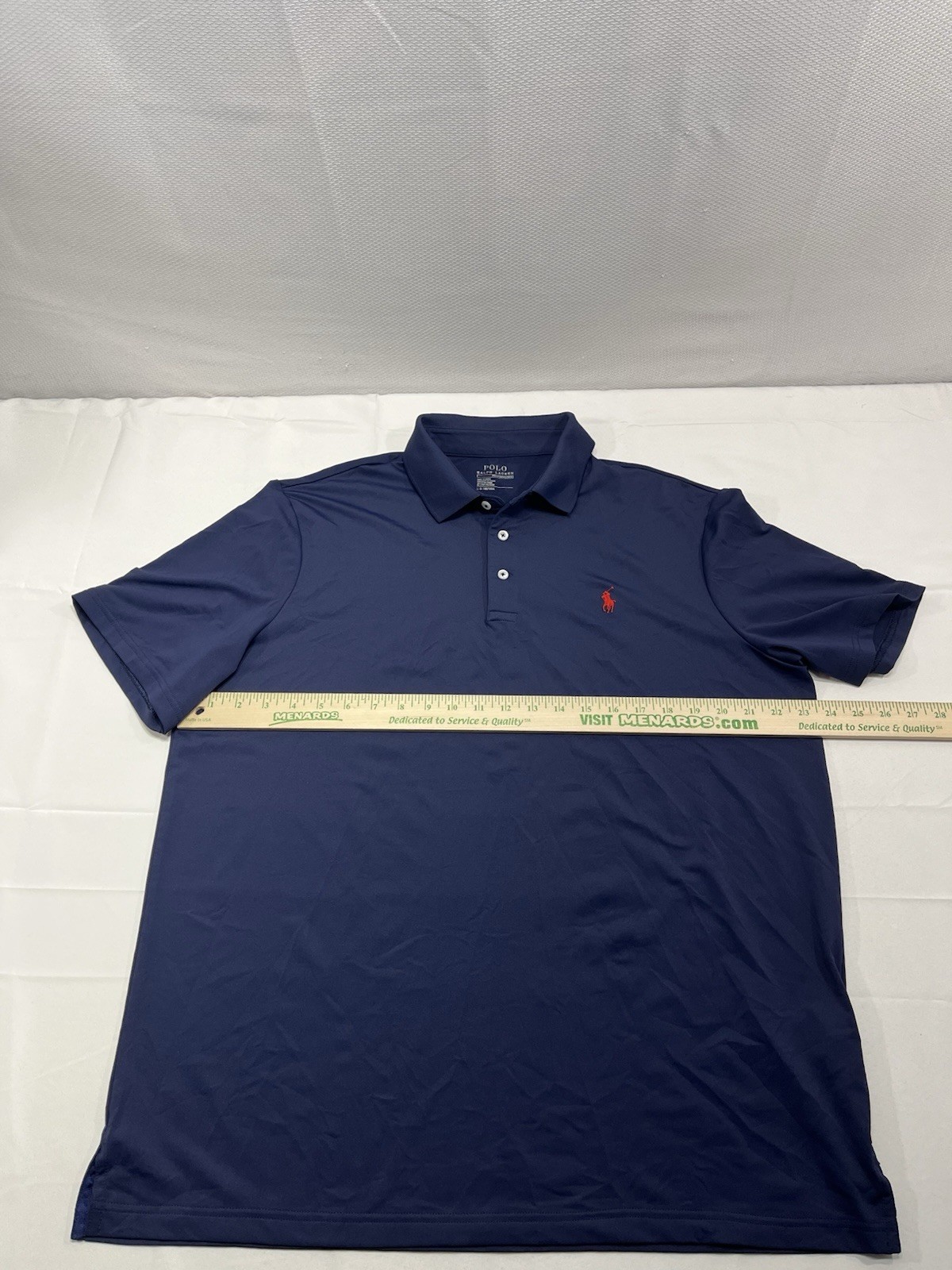 Polo Ralph Lauren Performance Polo Shirt Mens Size Large Blue Golf Red Pony thumbnail 4