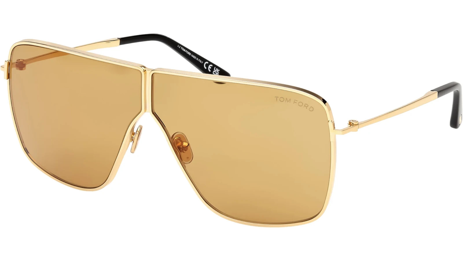 Tom Ford HUXLEY FT 1159 30E Shiny Deep Gold/Brown Lenses Sunglasses New 68mm